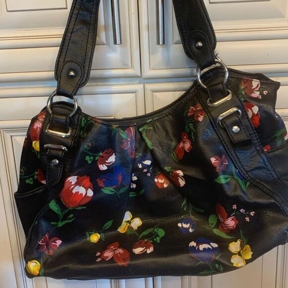 Apt. 9 Women Black Shoulder Bag Floral Print - Picture 5 of 5